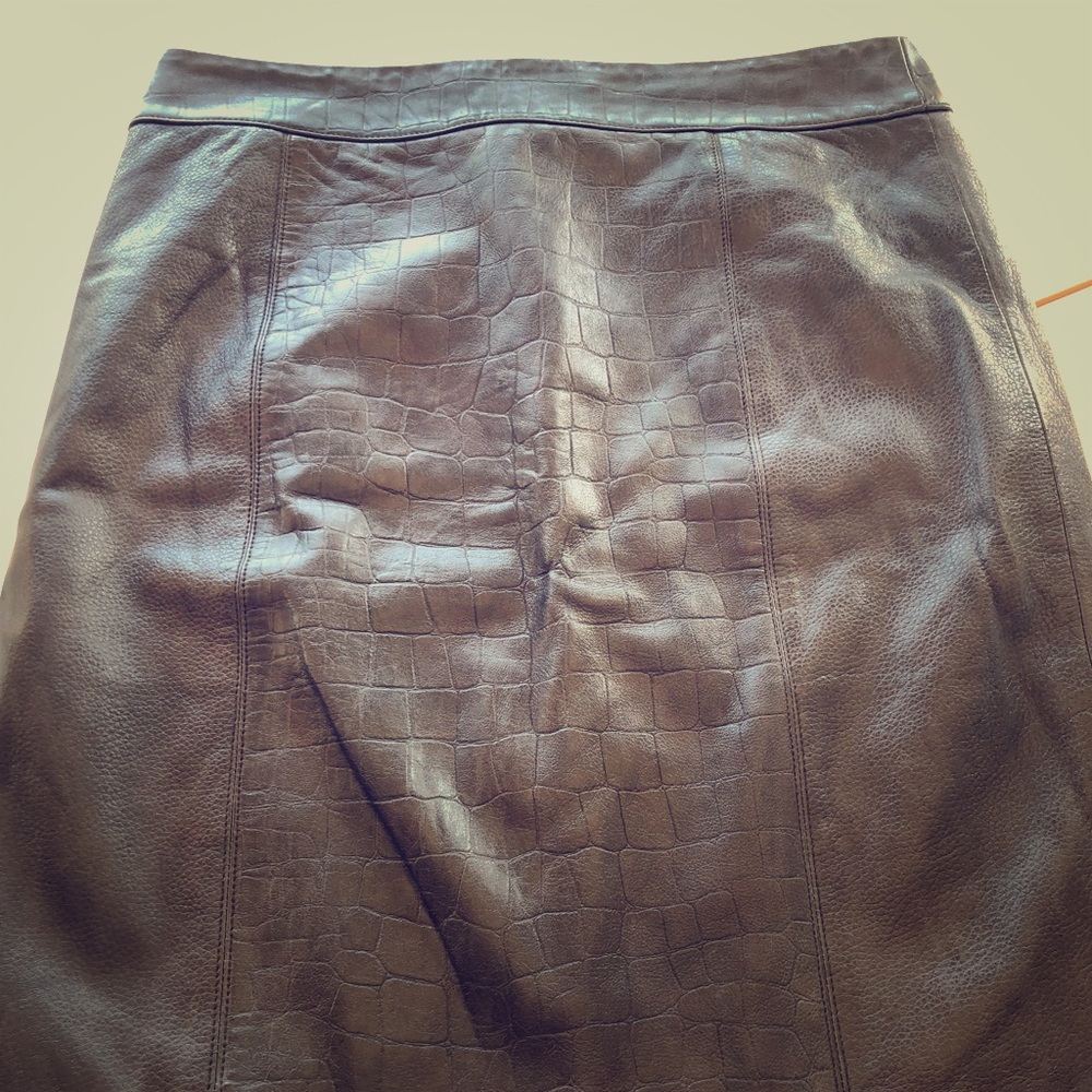 Etcetera leather skirt